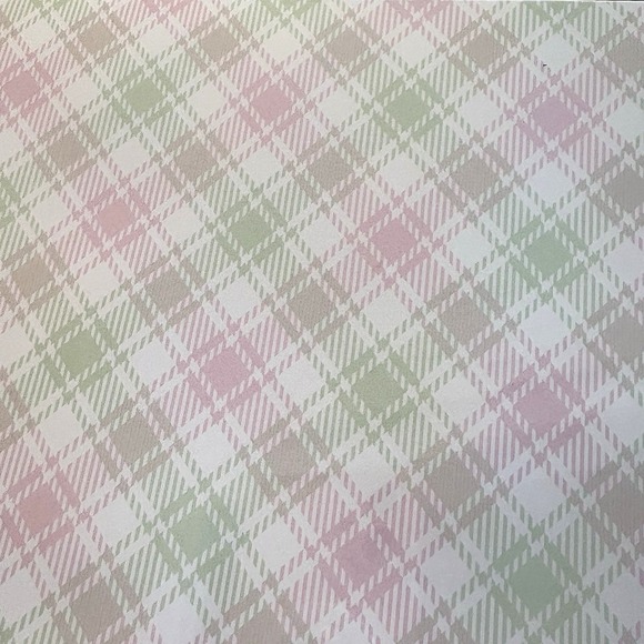 Agnes Dines Spring Plaid Paper Placemats 8 Pcs Pink & Green USA Made 17x 11" NEW - Picture 3 of 5